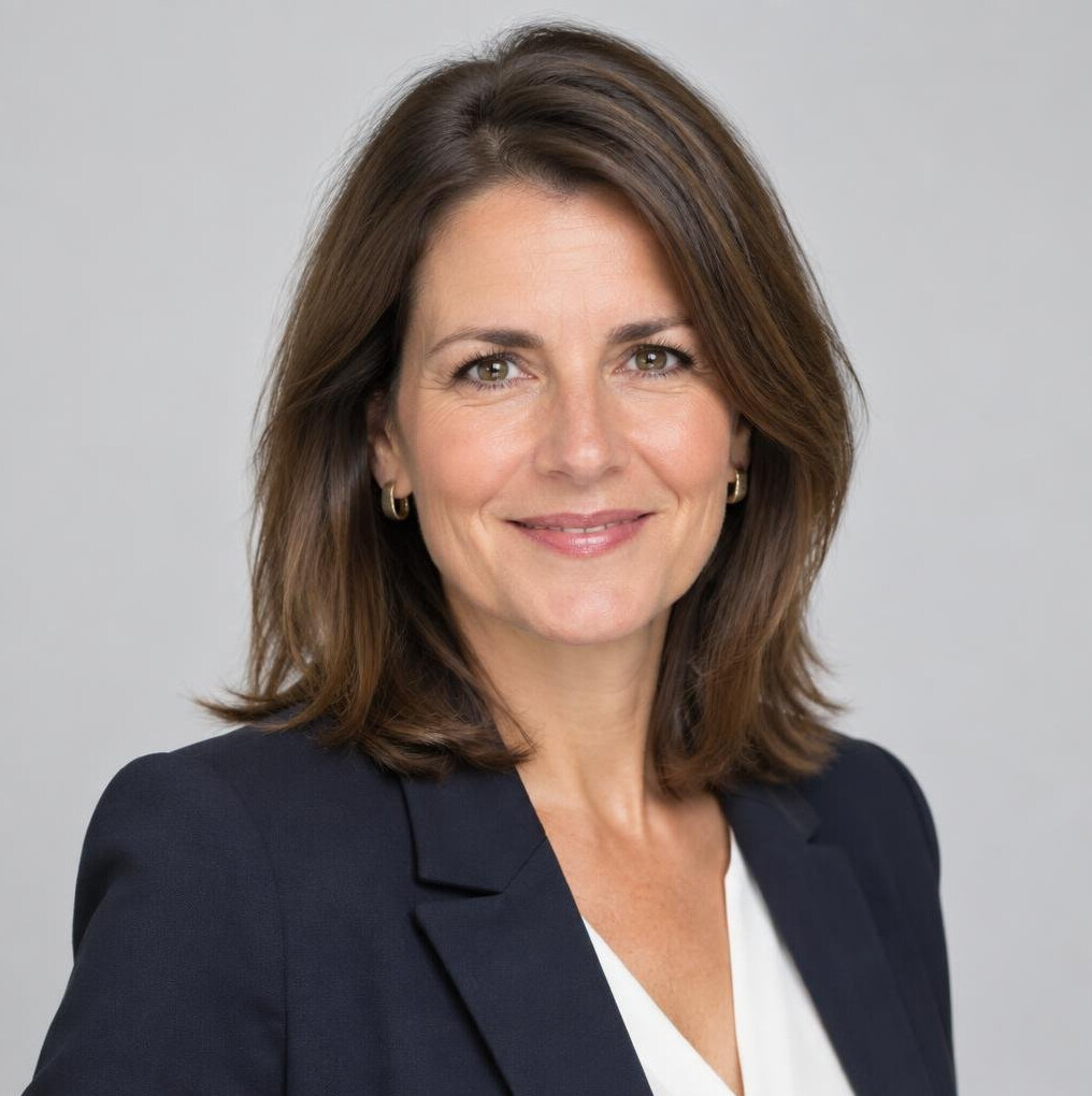 Studio portrait of a European businesswoman in formal attire