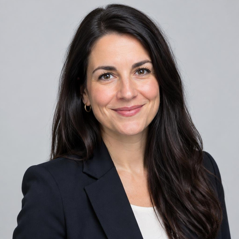 Studio portrait of a young European businesswoman