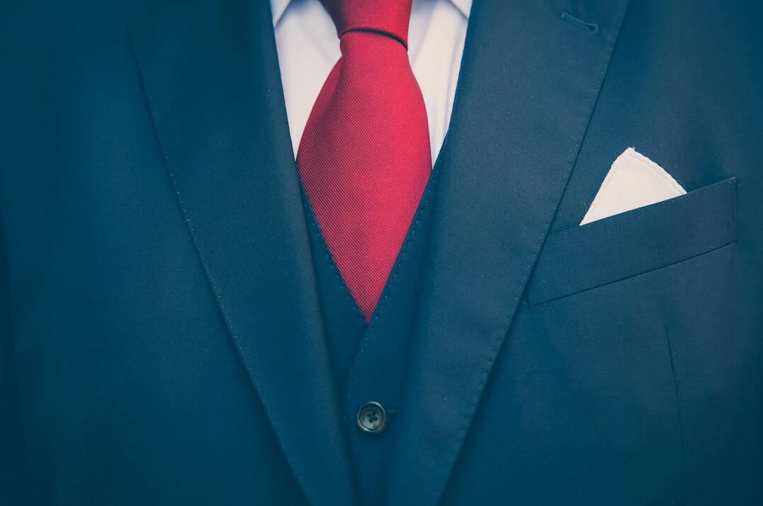 Studio portrait of a European businessman in a suit